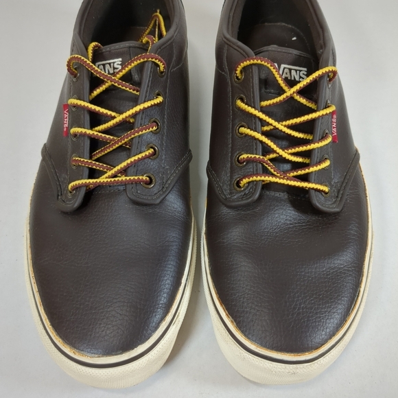Vans Men's Brown Leather Skateboarding Shoe , Size 12 - Picture 2 of 7